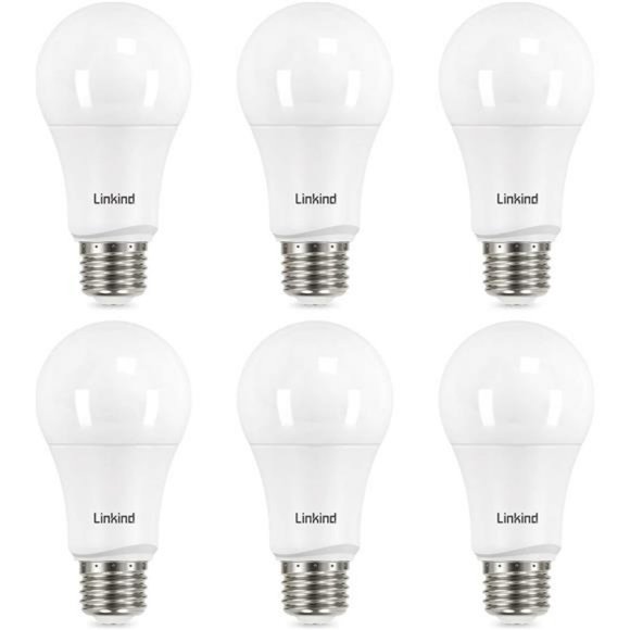 A19 LED Light Bulbs, 100 Watt Equivalent, 2700K Soft White, Pack of 6 - Picture 1 of 6